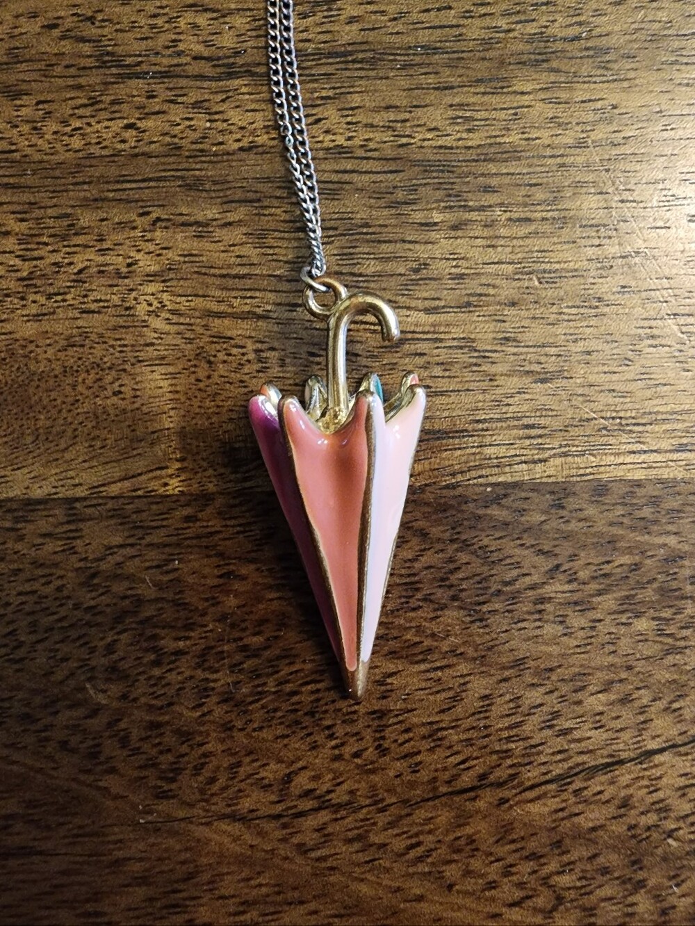 Vintage Whimsical Umbrella Pendant Necklace